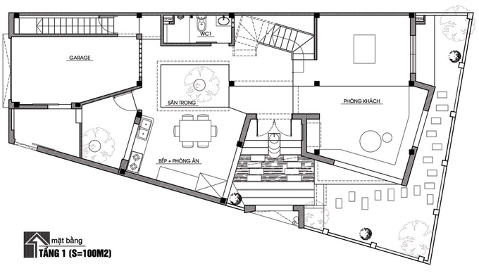 Nhà phố 2 tầng không sơn trát ở Vĩnh Phúc (14)