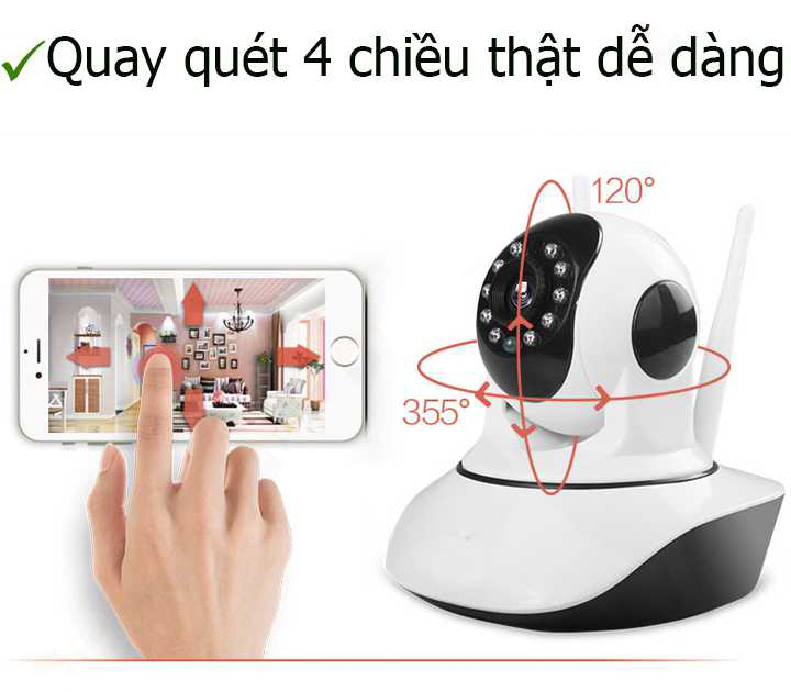 Khả năng quay quét với góc rộng của camera IP wifi không dây là ưu điểm vượt trội.