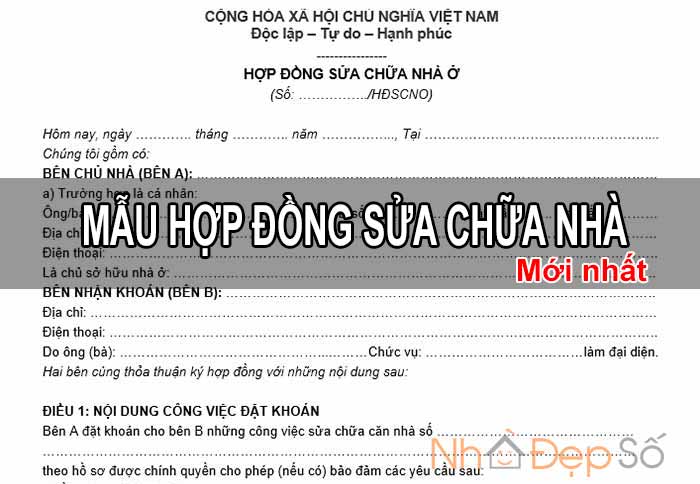 Mẫu hợp đồng sửa chữa nhà ở (8 lưu ý quan trọng) cần biết 17